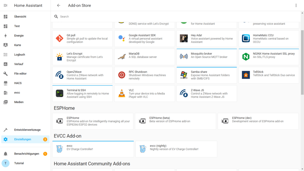 EVCC (Überschussladen) Addon in Home Assistant installieren