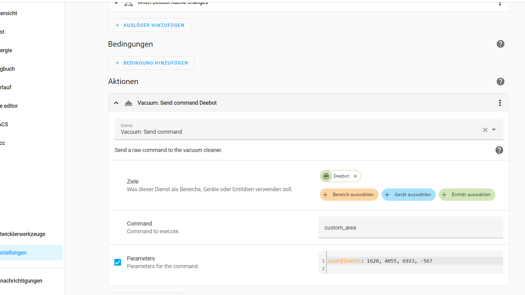 Aktion der Automatisierung