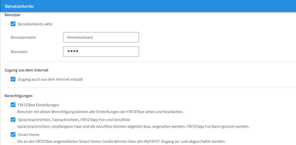 Benutzerkonto einrichten
