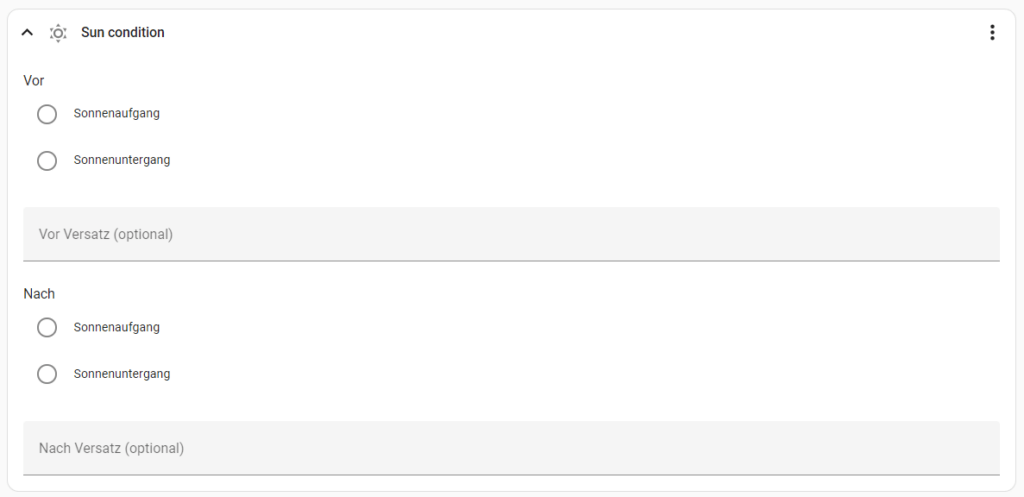 Sonnenbedingung