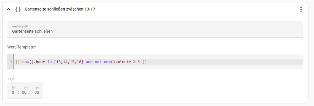 Gartenseite schließen zwischen 13-17 Uhr