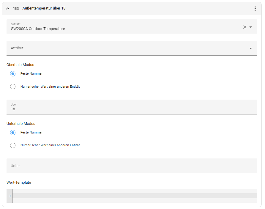 Außentemperatur über 18 Grad