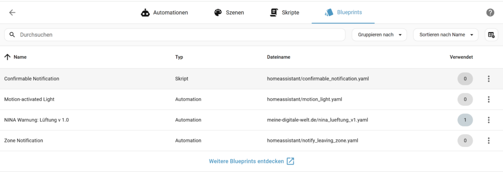 Home Assistant Nina Lüftung Blueprint