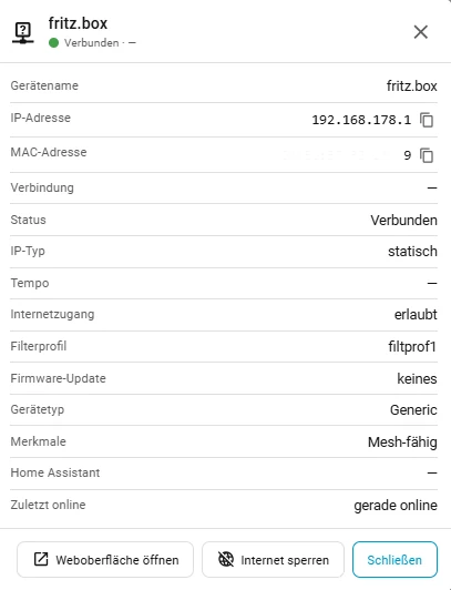 Fritz!Box Netzwerk Popup