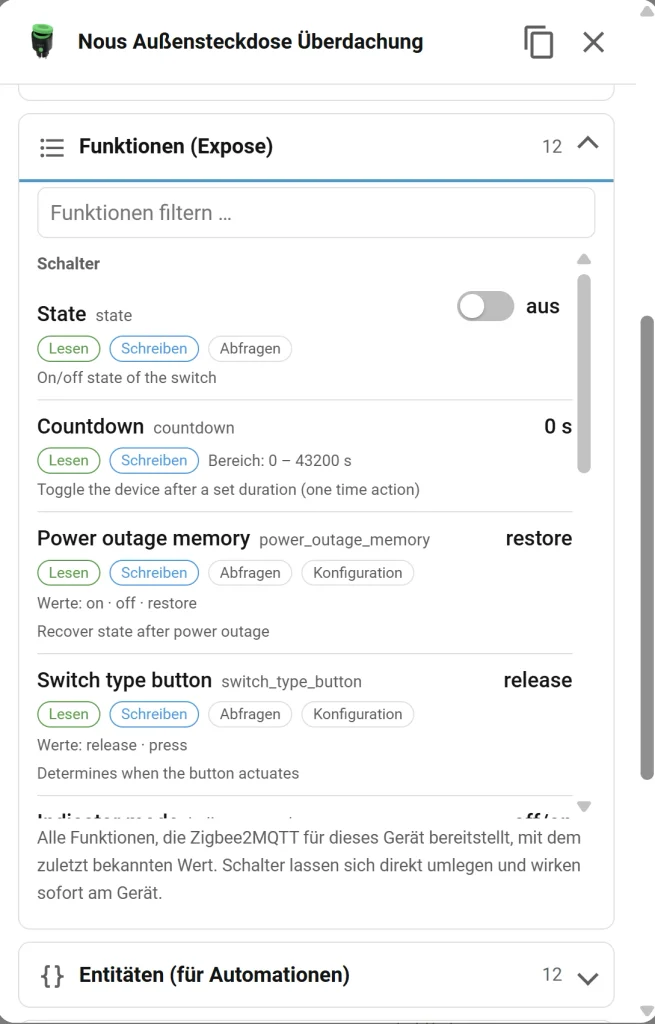 Zigbee2mqtt Manager Expose